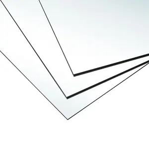 Set of 3 Clear Square Frameless Wall Mirror Tiles 400 x 400 mm