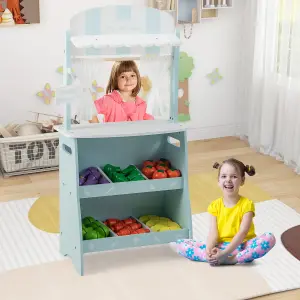 Costway Farmers Market Play Set Grocery Store for Kids w/Food Accessories