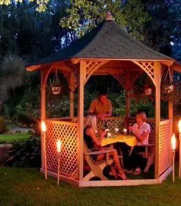 Vivaldi Large Gazebo with Trellis Infills - Pressure Treatet Timber - L314 x W314 x H315 cm