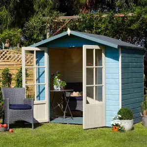 Shire Lumley 7x5 ft Toughened glass Apex Wooden Summer house