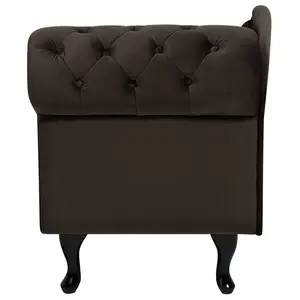 Right Hand Chaise Lounge Velvet Brown NIMES