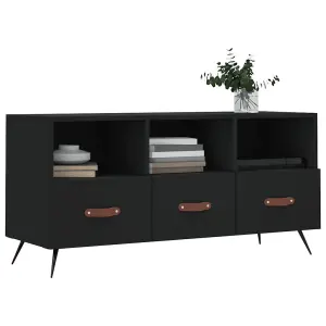 Berkfield TV Cabinet Black 102x36x50 cm Engineered Wood