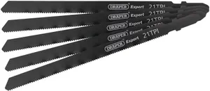 Draper  DT318A Jigsaw Blade Set, 130mm, (5 Piece) 81732