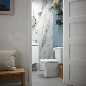 Cooke & Lewis Santoro White Close-coupled Toilet with Soft close seat