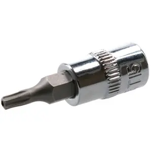 T15 1/4" Drive Tamper Proof Torx Star Bit 37mm Tamper Torx Chrome Vanadium Steel