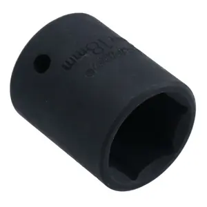 19mm 3/8in Drive Shallow Stubby Metric Impacted Socket 6 Sided Single Hex