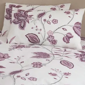 Polyester Floral Duvet Cover Set with Pillowcases Plum / Single Duvet Cover + 1 Standard Pillowcase