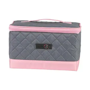 Sewing Case- Quilted Grey/Pink- Everything Mary EVM13203-1