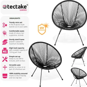 Garden chairs in retro design (set of 2) - black