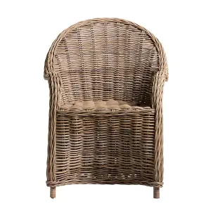 Libby Armchair Removable Cushion Seat with a Classic Rattan Wicker Round Frame