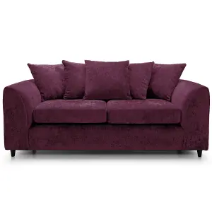 Monaco Chenille Fabric 3 Seater sofa  Purple