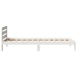 Berkfield Bed Frame without Mattress White 100x200 cm Solid Wood Pine