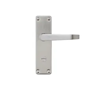 Colours Arsk Satin Nickel effect Steel Straight Bathroom Door handle (L)101mm