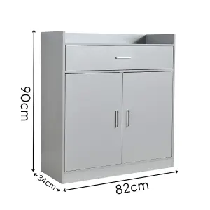 Home Source Novara Grey 2 Door Shoe Storage Cabinet