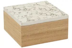 Maison by Premier Mimo White Marble Effect Trinket Box