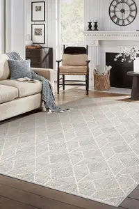 Carpet JERSEY 19231 grey - Geometric structural, loop BOHO  160x220 cm