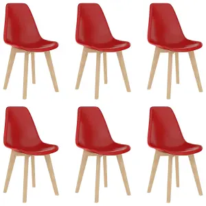 Berkfield Dining Chairs 6 pcs Red Plastic