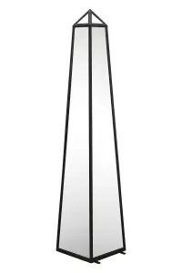 MirrorOutlet The Obelisk Black Metal Edged Mirrored Ornament 100CM X 20CM X 20CM