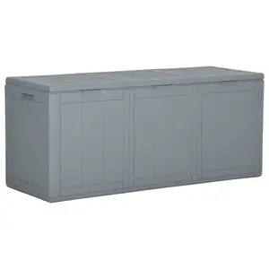 Berkfield Garden Storage Box 270L Grey PP Rattan