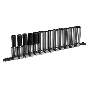 Sealey Socket Set Deep 13pc 1/2"Sq Drive Metric - Black Series AK7995