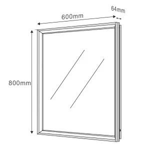 Solstice Chrome LED Illuminated Backlit Bathroom Mirror (H)800mm (W)600mm