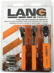 Lang Tools 7Pc Ratchet Fine Tooth Bit Wrench Set