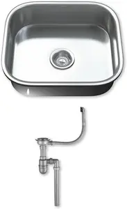 Dihl 1092 Under-Mount Single Bowl Stainless Steel Kitchen Sink with Waste