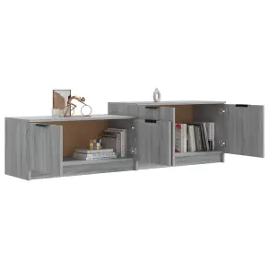 Berkfield TV Cabinet Grey Sonoma 158.5x36x45 cm Engineered Wood