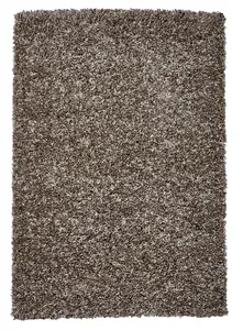 Beige Shaggy Plain Easy to Clean Rug For Dining Room-60 X 220cm (Runner)