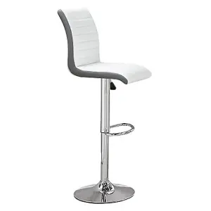 Topaz Glass White Grey Bar Table 2 Ritz White Grey Stools