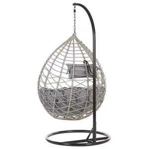 Hanging Chair with Stand ARSITA PE Rattan Grey