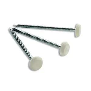 250 x White UPVC 40mm Poly Top Pins Nails Plastic Headed Fascia Fixings Polytop