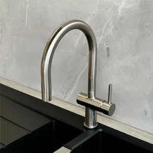 Liquida W19BN Single Lever Pull Out Head Brushed Nickel Kitchen Mixer Tap