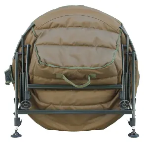 CARPZILLA Foldable Wide Round Fishing Chair Sunchair Adjustable Legs Green