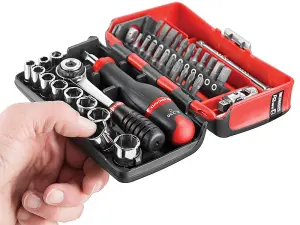 Facom R2Nano Hexagon Socket Set 5.5-14Mm Plus Bits 1/4 Drive In Plastic Case