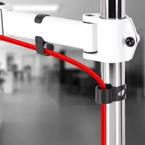 Duronic DM251X3 /WE 1-Screen Monitor Arm with Desk Clamp and VESA Bracket, Adjustable Height Tilt Swivel Rotation - 13-27 - white