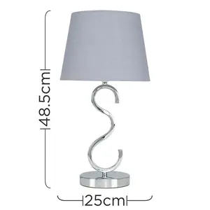 Champagne 48.5cm Table Lamp Grey / No