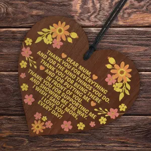 Red Ocean Mum Gifts Wooden Heart Poem Mothers Day Gift Birthday Gift Ideas For Mum Daughter Son Gift Thank You Gift For Mum