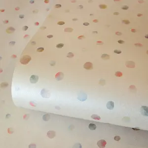 Galerie Great Kids Beige Smooth Glitter Watercolor Dots Wallpaper Roll