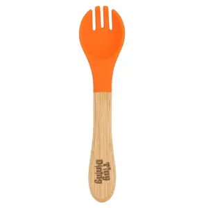 Bamboo Baby Weaning Forks with Silicone Tip - Orange - Pack of 2