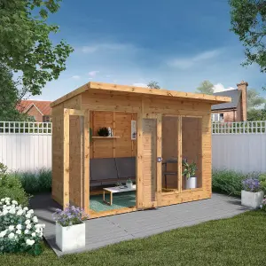 Mercia Maine 10x6 ft with Double door & 2 windows Pent Wooden Summer house