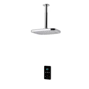 Triton Gloss Silver effect Fixed shower head Thermostatic Electric Shower, 10.5kW