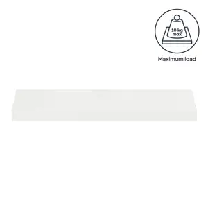 GoodHome Cusko White Rectangular Floating shelf (L)60cm x (D)23.5cm