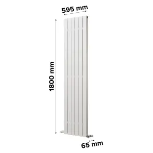 Ximax Vertirad Deluxe HWX180060W White Horizontal or vertical Designer 4108BTU Radiator, (W)595mm x (H)1800mm