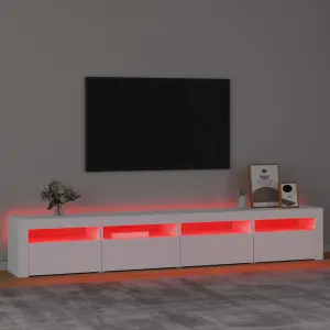 Berkfield TV Cabinet with LED Lights White 240x35x40 cm