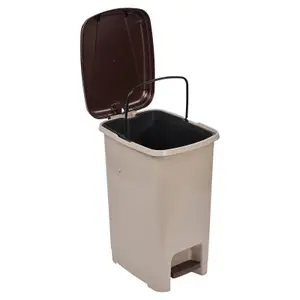 URBNLIVING 25L Slim Pedal Waste Recycling Bin Can Insert Step On Lid Kitchen Bathroom Cappuccino