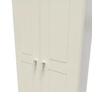 Albert 2 Door 2 Drawer Wardrobe in Cream Ash & Oak (Ready Assembled)