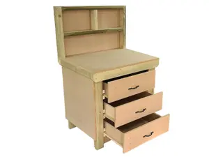 Wooden MDF top workbench, tool cabinet with drawers (V.2) (H-90cm, D-70cm, L-90cm) with back