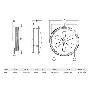 Simon Vent-A-Matic Cord Operated Window Fan 162mm Model 106