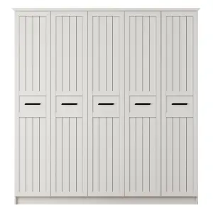 VIENNA XL 5 Door Wardrobe, White